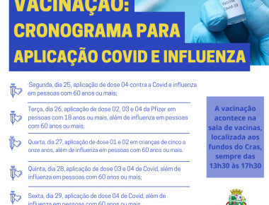 Covid e influenza: confira o cronograma de imunização contra a Covid-19 desta semana 